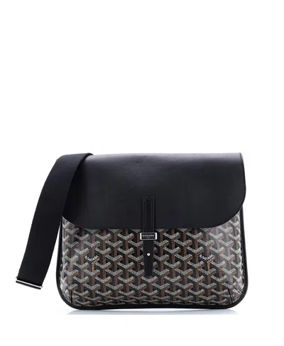Pre-owned Pre-owned Goyard  Goyard Coursier Messenger Bag Coated Canvas And Leather In Black