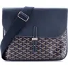 Pre-owned Goyard  Goyard Coursier Messenger Bag Coated Canvas And Leather In Blue