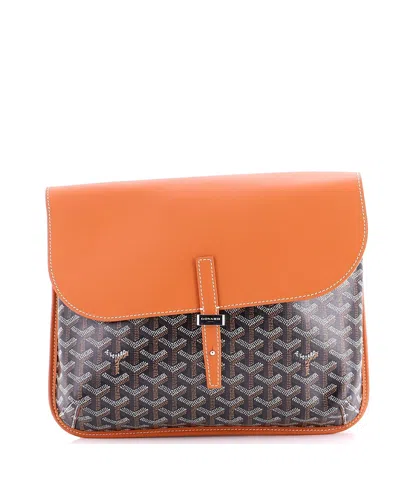 Pre-owned Pre-owned Goyard  Goyard Coursier Messenger Bag Coated Canvas And Leather In Brown