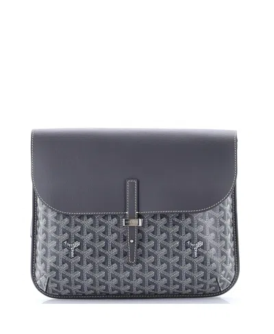 Pre-owned Pre-owned Goyard  Goyard Coursier Messenger Bag Coated Canvas And Leather In Gray