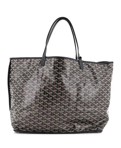 Pre-owned Goyard  Goyard Gm Anjou Reversible Tote Coated Canvas In Black