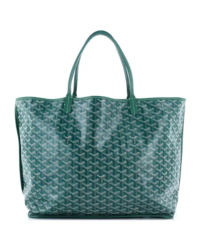 Pre-owned Pre-owned Goyard  Goyard Gm Anjou Reversible Tote Coated Canvas In Green
