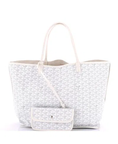 Pre-owned Pre-owned Goyard  Goyard Gm Anjou Reversible Tote Coated Canvas In White