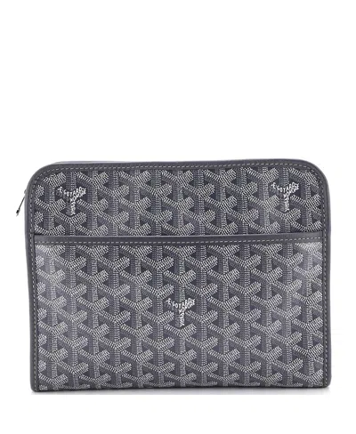Pre-owned Pre-owned Goyard  Goyard Gm Jouvence Toiletry Pouch Coated Canvas In Gray