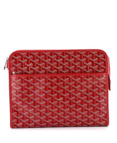 Pre-owned Pre-owned Goyard  Goyard Gm Jouvence Toiletry Pouch Coated Canvas In Red