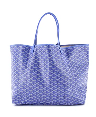 Pre-owned Pre-owned Goyard  Goyard Gm Saint Louis Reversible Tote Coated Canvas And Printed Canvas In Blue