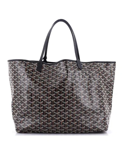 Pre-owned Goyard  Goyard Gm Saint Louis Tote Coated Canvas In Black