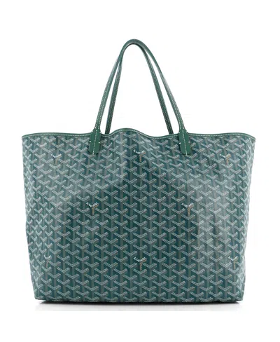 Pre-owned Goyard  Goyard Gm Saint Louis Tote Coated Canvas In Green