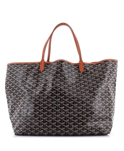 Pre-owned Pre-owned Goyard  Goyard Gm Saint Louis Tote Printed Coated Canvas In Brown/ Black