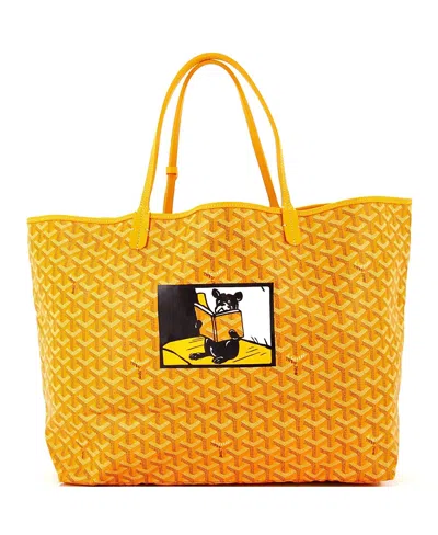 Pre-owned Pre-owned Goyard  Goyard Gm Saint Louis Tote Printed Coated Canvas In Yellow