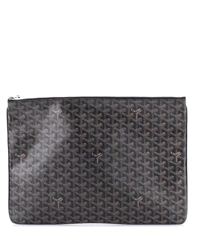 Pre-owned Pre-owned Goyard  Goyard Gm Senat Zip Pouch Coated Canvas In Black