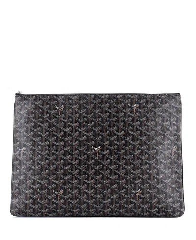 Pre-owned Pre-owned Goyard  Goyard Gm Senat Zip Pouch Coated Canvas In Black