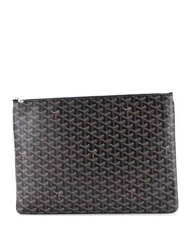 Pre-owned Pre-owned Goyard  Goyard Gm Senat Zip Pouch Coated Canvas In Black