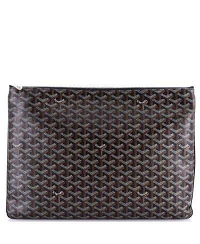 Pre-owned Pre-owned Goyard  Goyard Gm Senat Zip Pouch Coated Canvas In Black