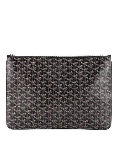 Pre-owned Pre-owned Goyard  Goyard Gm Senat Zip Pouch Coated Canvas In Black