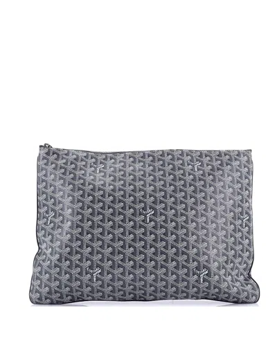 Pre-owned Pre-owned Goyard  Goyard Gm Senat Zip Pouch Coated Canvas In Gray
