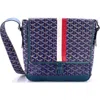 Pre-owned Goyard  Goyard Grand Bleu Messenger Bag Printed Coated Canvas Mm In Blue