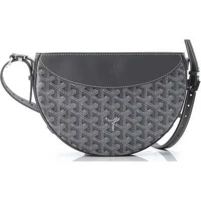 Pre-owned Goyard  Goyard Hirondelle Shoulder Bag Coated Canvas And Leather In Gray