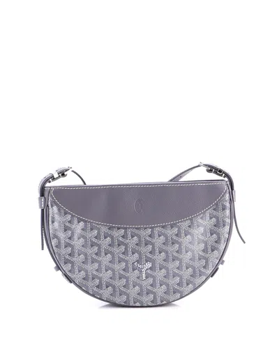 Pre-owned Pre-owned Goyard  Goyard Hirondelle Shoulder Bag Coated Canvas And Leather In Gray