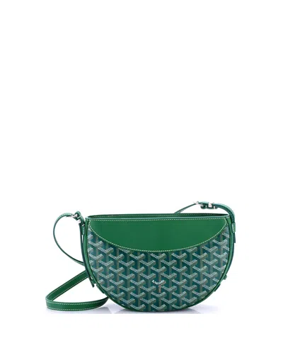 Pre-owned Pre-owned Goyard  Goyard Hirondelle Shoulder Bag Coated Canvas And Leather In Green
