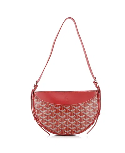 Pre-owned Pre-owned Goyard  Goyard Hirondelle Shoulder Bag Coated Canvas And Leather In Red