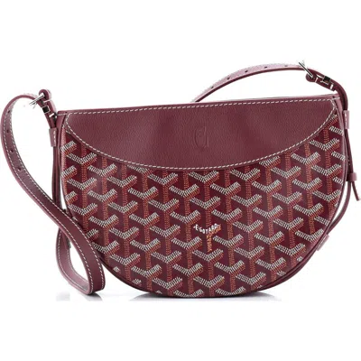 Pre-owned Goyard  Goyard Hirondelle Shoulder Bag Coated Canvas And Leather In Red