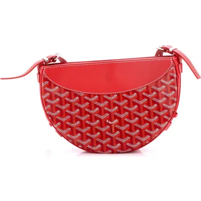 Pre-owned Goyard  Goyard Hirondelle Shoulder Bag Coated Canvas And Leather In Red