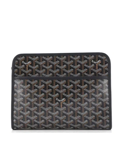Pre-owned Pre-owned Goyard  Goyard Jouvence Toiletry Pouch Coated Canvas In Black