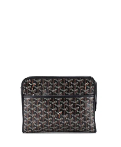 Pre-owned Pre-owned Goyard  Goyard Jouvence Toiletry Pouch Coated Canvas In Black
