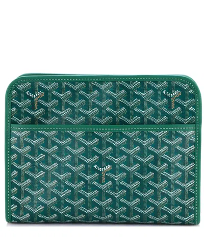 Pre-owned Pre-owned Goyard  Goyard Jouvence Toiletry Pouch Coated Canvas In Green