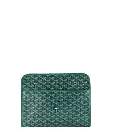 Pre-owned Pre-owned Goyard  Goyard Jouvence Toiletry Pouch Coated Canvas In Green