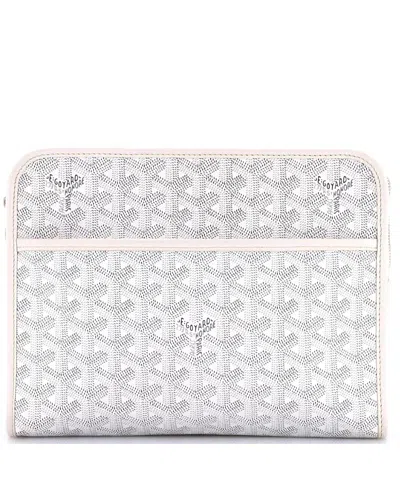 Pre-owned Pre-owned Goyard  Goyard Jouvence Toiletry Pouch Coated Canvas In Neutral