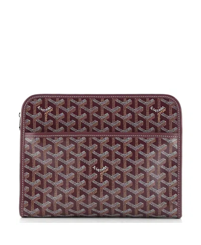 Pre-owned Pre-owned Goyard  Goyard Jouvence Toiletry Pouch Coated Canvas In Red