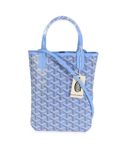 Pre-owned Pre-owned Goyard  Goyard Le Jardin Poitiers Tote Pm Canvas Handbag In Blue