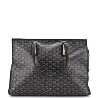 Pre-owned Goyard  Goyard Marquises Bag Coated Canvas In Black