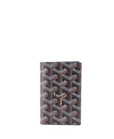 Pre-owned Pre-owned Goyard  Goyard Medium Vertical Bifold Wallet Coated Canvas In Black