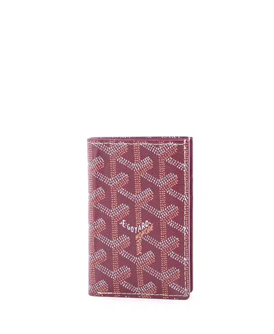 Pre-owned Pre-owned Goyard  Goyard Medium Vertical Bifold Wallet Coated Canvas In Red