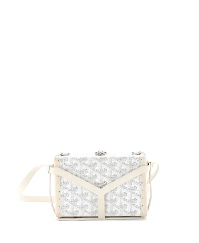Pre-owned Pre-owned Goyard  Goyard Minaudiere Bag Coated Canvas In White
