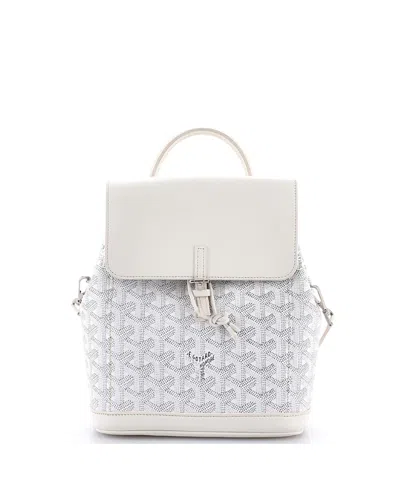 Pre-owned Pre-owned Goyard  Goyard Mini Alpin Backpack Coated Canvas In White