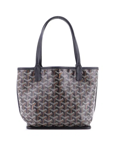 Pre-owned Pre-owned Goyard  Goyard Mini Anjou Reversible Tote Coated Canvas In Black