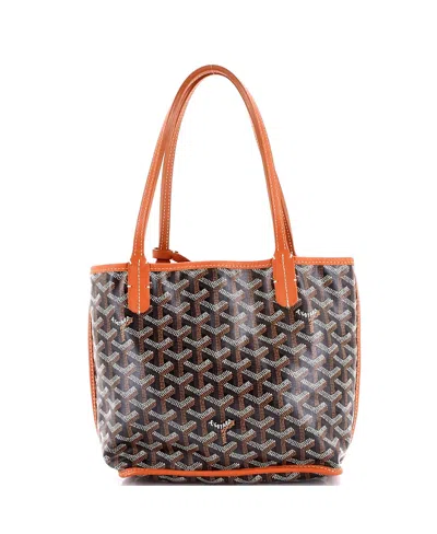 Pre-owned Pre-owned Goyard  Goyard Mini Anjou Reversible Tote Coated Canvas In Black