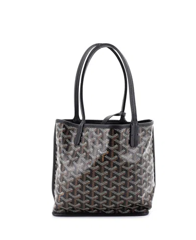 Pre-owned Pre-owned Goyard  Goyard Mini Anjou Reversible Tote Coated Canvas In Black