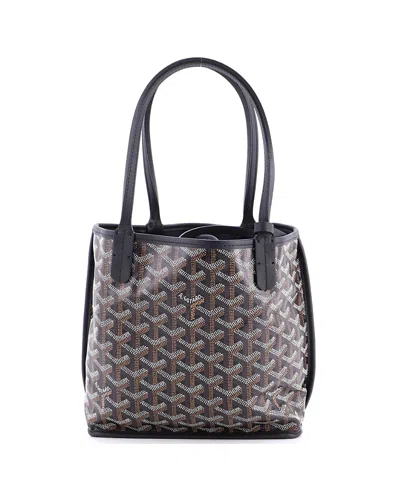 Pre-owned Pre-owned Goyard  Goyard Mini Anjou Reversible Tote Coated Canvas In Black
