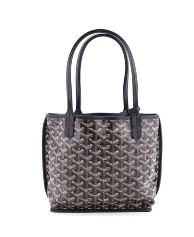 Pre-owned Pre-owned Goyard  Goyard Mini Anjou Reversible Tote Coated Canvas In Black
