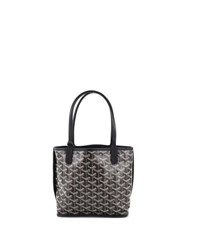 Pre-owned Pre-owned Goyard  Goyard Mini Anjou Reversible Tote Coated Canvas In Black