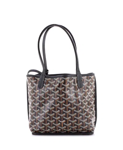 Pre-owned Pre-owned Goyard  Goyard Mini Anjou Reversible Tote Coated Canvas In Black