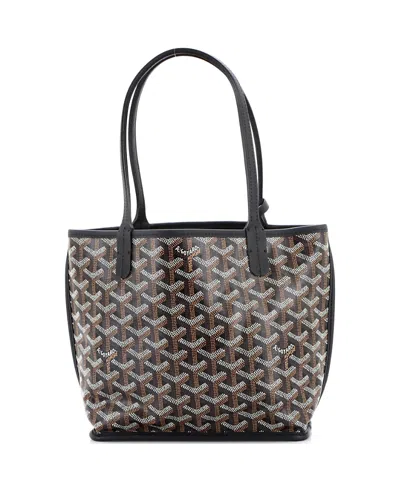 Pre-owned Pre-owned Goyard  Goyard Mini Anjou Reversible Tote Coated Canvas In Black