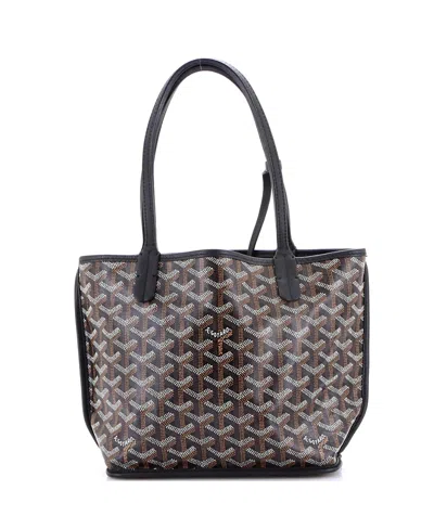 Pre-owned Pre-owned Goyard  Goyard Mini Anjou Reversible Tote Coated Canvas In Black