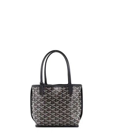 Pre-owned Pre-owned Goyard  Goyard Mini Anjou Reversible Tote Coated Canvas In Black