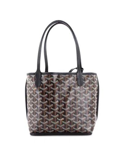 Pre-owned Pre-owned Goyard  Goyard Mini Anjou Reversible Tote Coated Canvas In Black